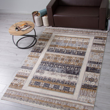 Ковер 00266 - GREY / BEIGE - Прямоугольник - коллекция DUBAI
