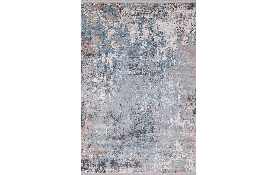 Ковер турецкий K405B - L.GRAY / BLUE MAXELL