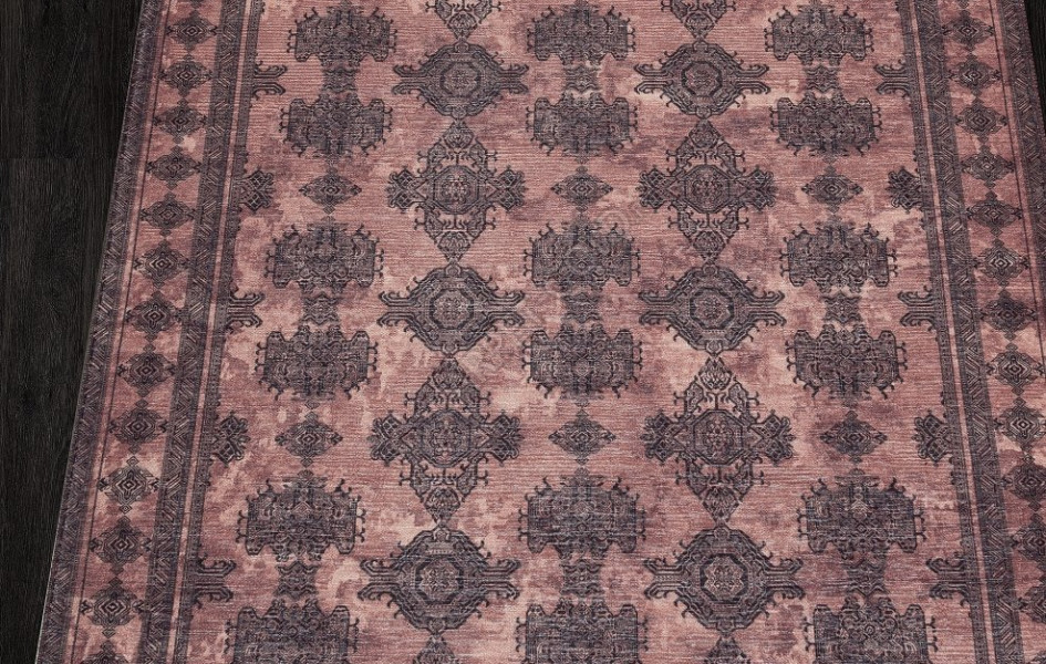 Ковер AB028A - RED / BLACK - Прямоугольник - коллекция LOTUS