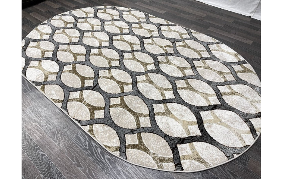 Турецкий ковер 40383B_COKME BEJ / ACIK GRI ОВАЛ